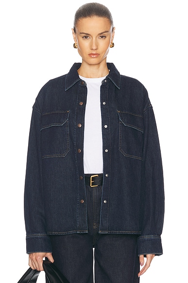 AGOLDE Gwen Slice Shirt in Rinse