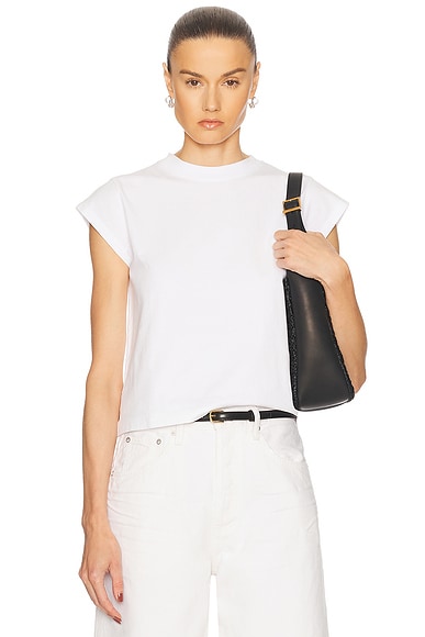 AGOLDE Bryce Cap Sleeve Tee in White