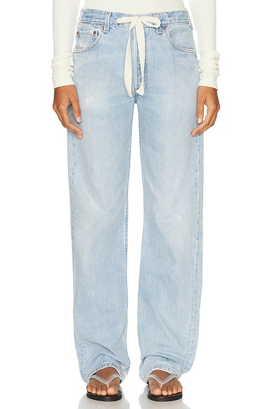 aligrace Baggy Drawstring Customs Wide Leg in Light