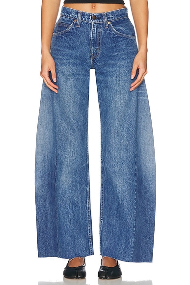 aligrace Barrel Customs Undone Hem Jeans in Medium Dark