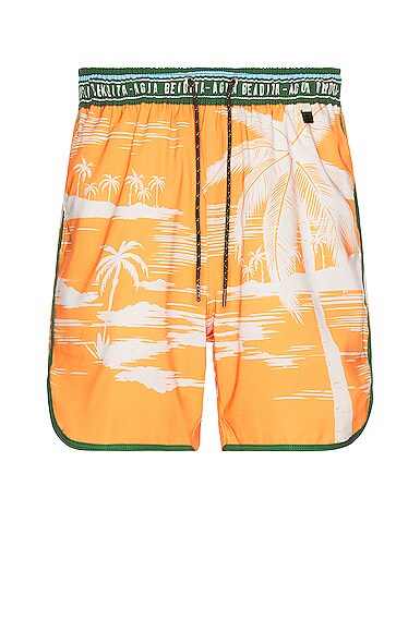 Agua Bendita Liam Honolulu Swim Shorts In Yellow