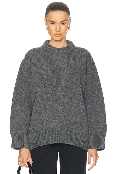 &Daughter Caragh Chunky Slouch Crewneck Sweater in Derby Grey