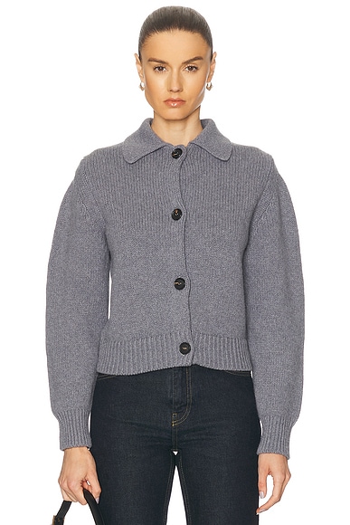 &Daughter Wool Cashmere Collared Jacket in Grey