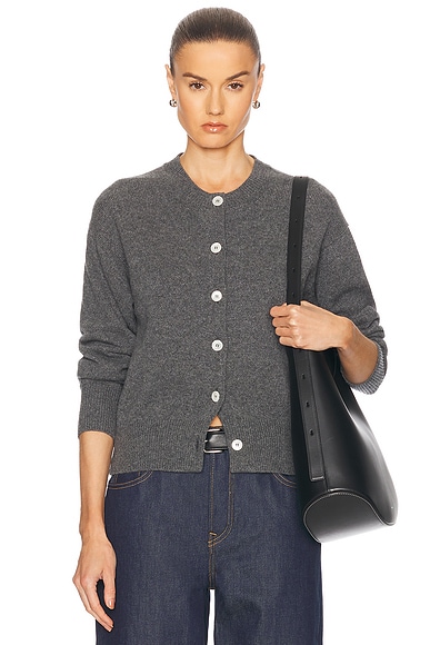 &Daughter Ada Crewneck Cardigan in Derby Grey