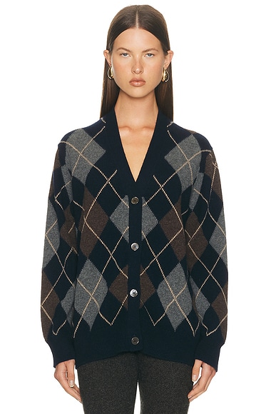 Argyle Grandad Cardigan