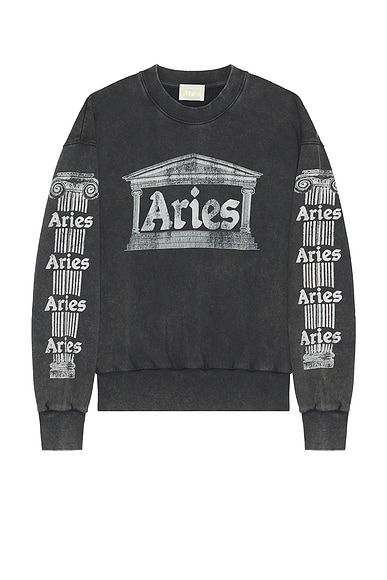 Aries Aged Ancient Column Sweatshirt in Black