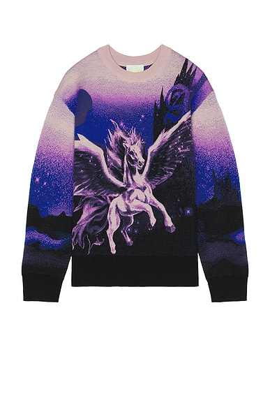 Aries Pegasus Knit Sweater in Purple