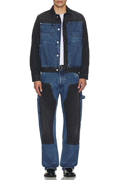 Colourblocked Denim Work Jacket