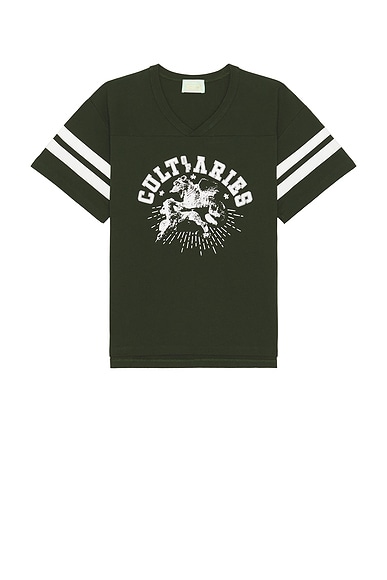 Aries Cult Of Varsity Tee in Forest Green