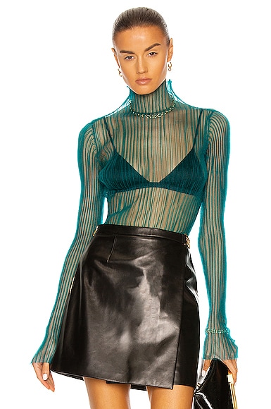 Aisling Camps Mist Turtleneck Top in Teal