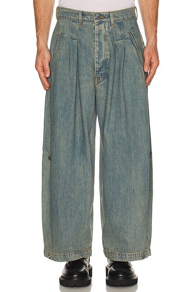 Art Community Washed Indigo Triptych Japanese Denim Pant in Washed Indigo