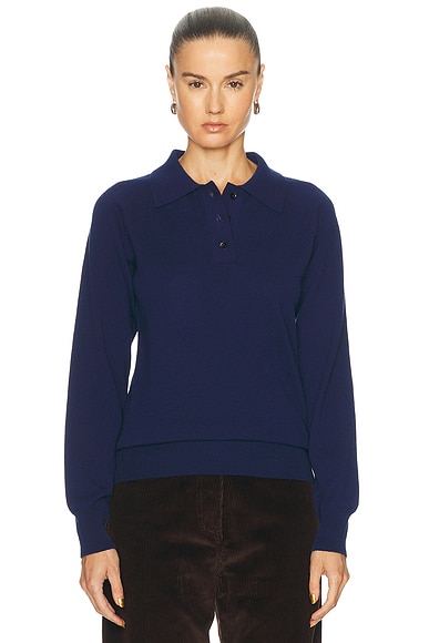 Amiya Heritage Travel Polo Top in Dark Blue