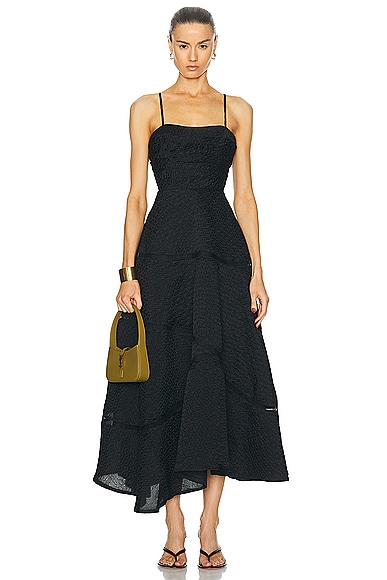 Aje Cinque Jacquard Maxi Dress in Black