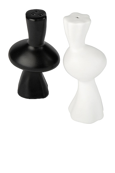 Shop Anissa Kermiche Modern Salt & Pepper Shaker Set In Black & White