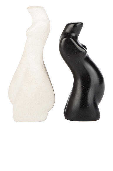 Anissa Kermiche Body Salt and Pepper Shakers Pair in Black & White