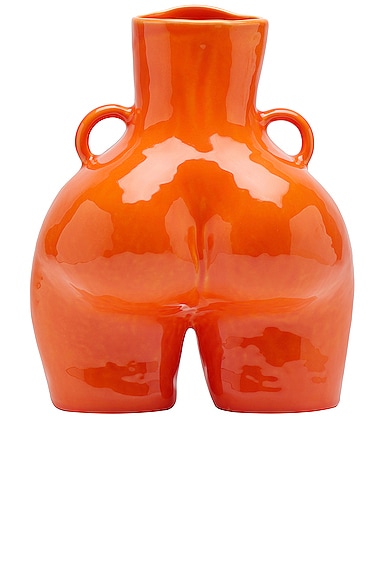 Shop Anissa Kermiche Love Handles Vase In Orange