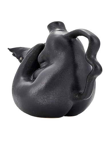 Shop Anissa Kermiche Tit-tea Pot In Matte Mottled Black