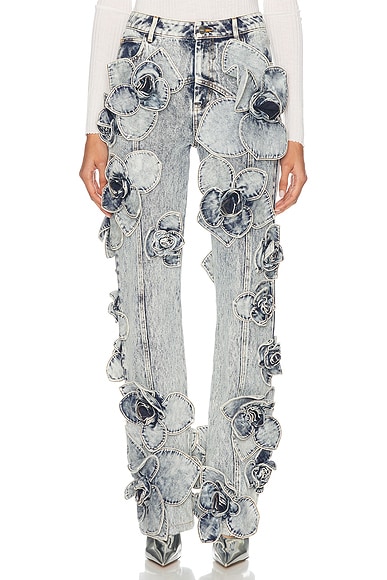AKNVAS for FWRD Floral Wide Leg in Lavaggio Acido