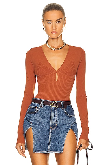 AKNVAS Odette Long Sleeve Top in Burnt Orange