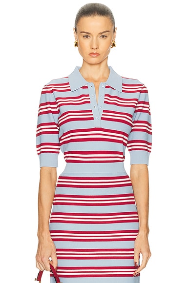AKNVAS Emma Top in Garnet Stripe
