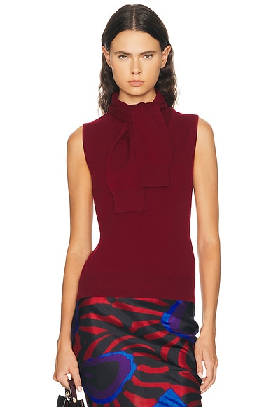 Giorgia Cashmere Wool Blend Sleeveless Tie Knit Top
