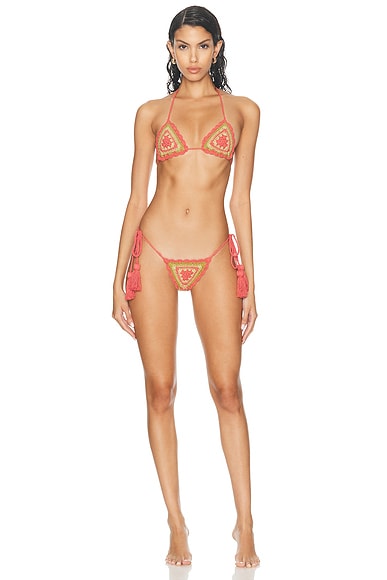 Akoia Swim Baia Bikini Set in Earth, Red, & Green