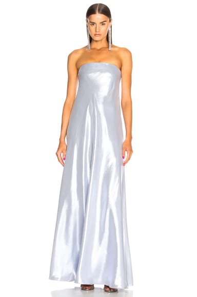 Metallic Strapless Gown