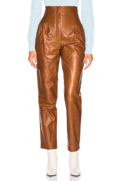 High Waisted Leather Tapered Pants