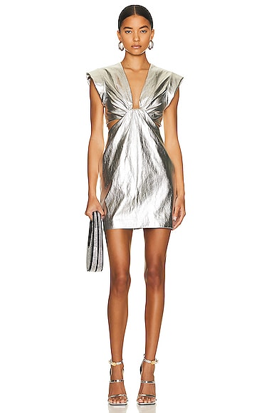 Adina Dress in Metallic Silver