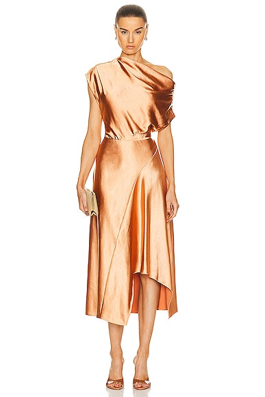 Jasmine Dress in Metallic Copper