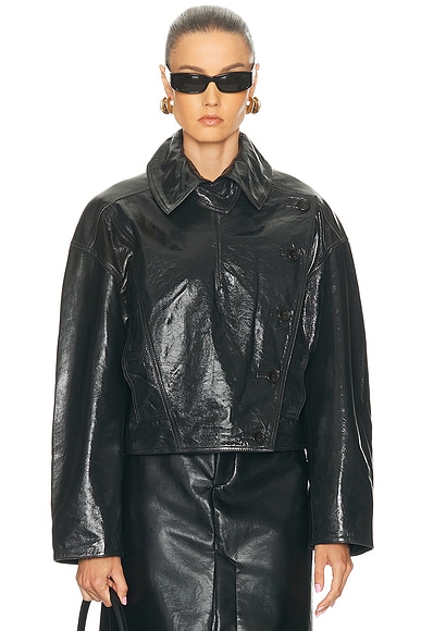 A.L.C. Eli Leather Jacket in Dark Green