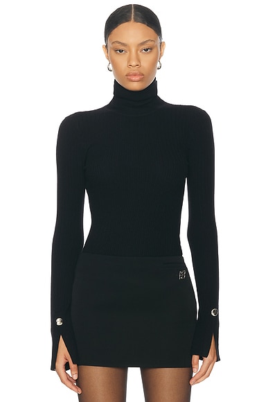 Balenciaga Turtleneck Top in Black FWRD