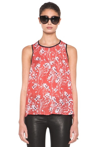A.L.C. Kat Silk Top in Red Blossom | FWRD