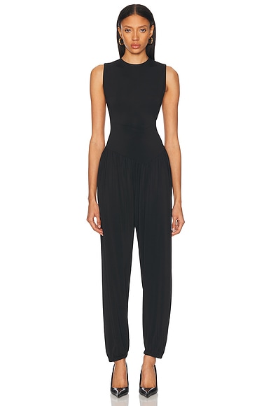 Valentino Solid Jumpsuit in Nero | FWRD