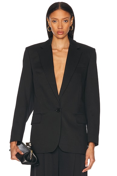 Alexandre Vauthier Satin Tailoring Blazer in Black
