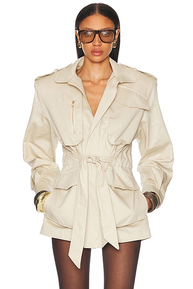 Alexandre Vauthier Cotton Tailoring Jacket in Dune