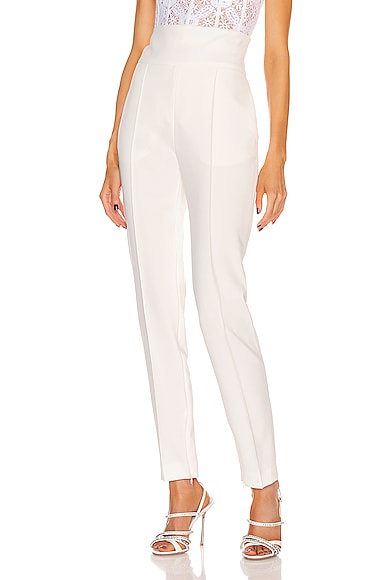 Shop Alexandre Vauthier Compact Pant In Off White
