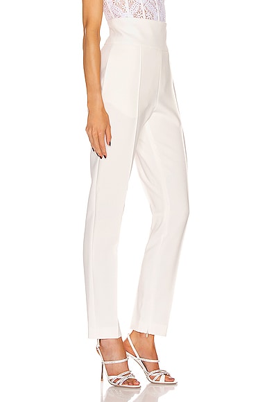Shop Alexandre Vauthier Compact Pant In Off White
