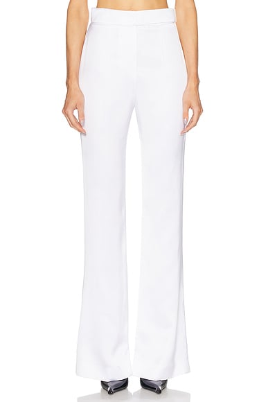 Alexandre Vauthier Satin Tailoring Pant in Optical White