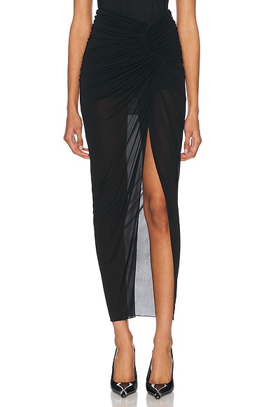 High Slit Maxi Skirt in Black