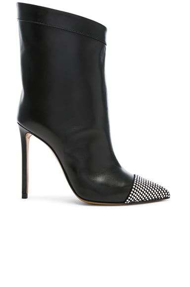 Alexandre Vauthier Leather Cha Cha Booties in Black | FWRD