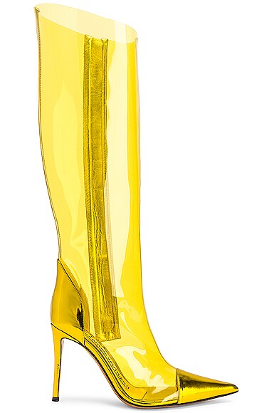 Alexandre Vauthier Vinyl Boot in Yellow