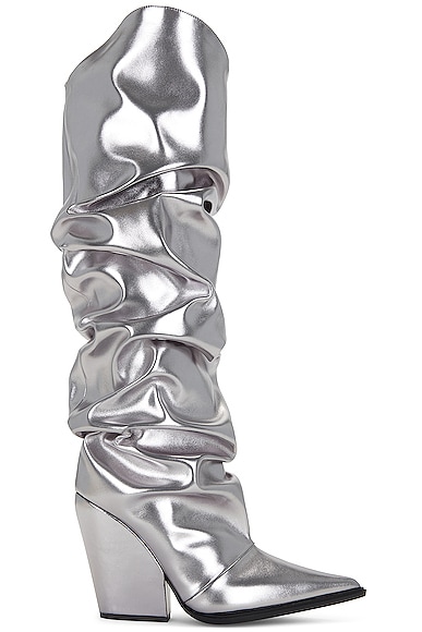 Alexandre Vauthier Western Boot in Metallic Silver