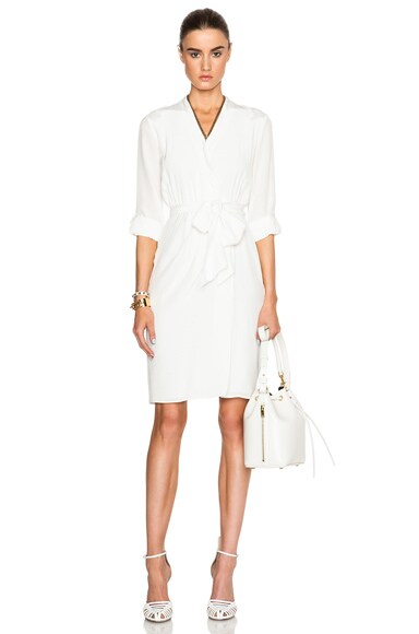 Alice + Olivia Tristan Belted Dress in Off White | FWRD