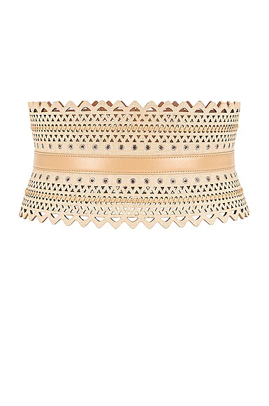 ALAÏA RAFFIA BUSTIER BELT,ALIA-WA18