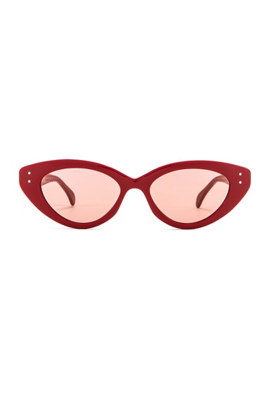Alaïa Cat Eye Sunglasses In Shiny Red & Nude