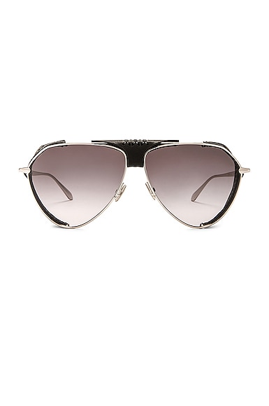ALAÏA Spoiler Pilot Sunglasses in Silver