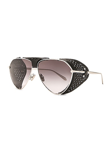Shop Alaïa Aviator Sunglasses In Silver