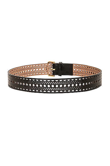 Shop Alaïa Vienne Leather Belt In Noir