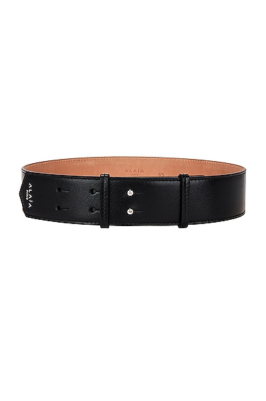 ALAÏA Leather Belt in Noir